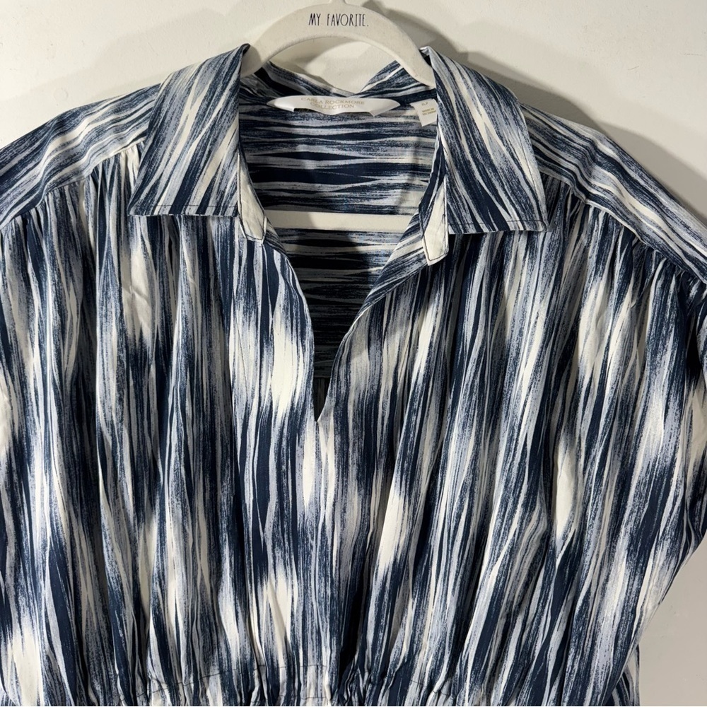 Carla Rockmore Cinch Waist Shirt Dress Mixed Print - Picture 3 of 14